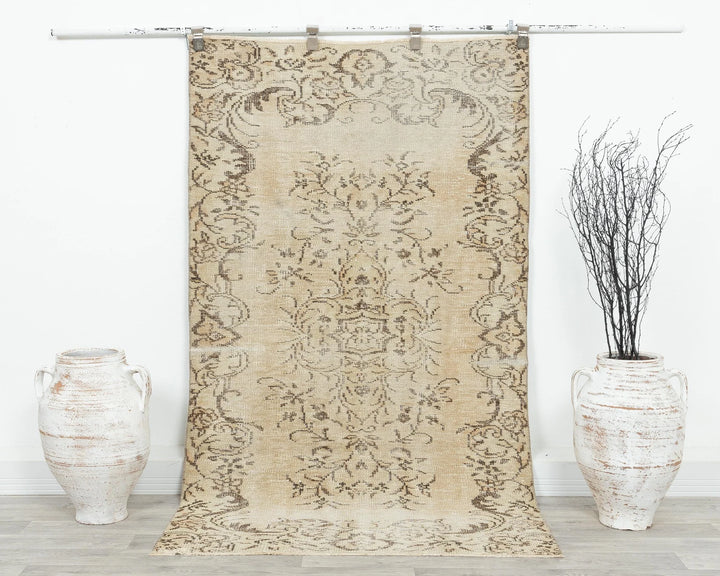 Multicolor Turkish Oushak Rug 6'8" x 3'7" Hand-Knotted | No. VR21601