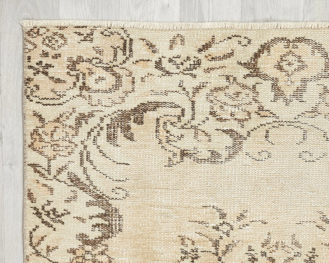 Multicolor Turkish Oushak Rug 6'8" x 3'7" Hand-Knotted | No. VR21601