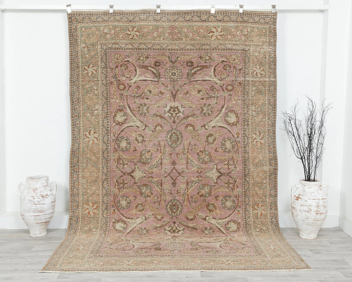 Multicolor Turkish Oushak Rug 6'5" x 9'11" Hand-Knotted | No. VR21607