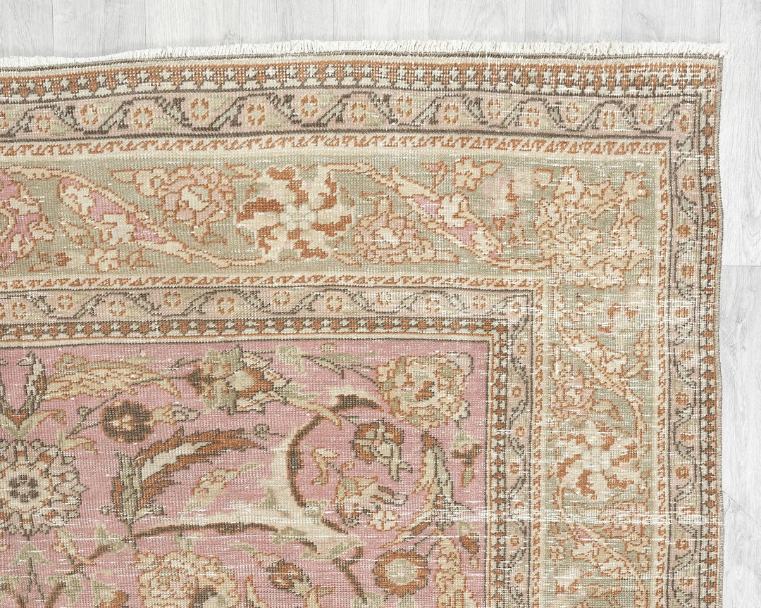 Multicolor Turkish Oushak Rug 6'5" x 9'11" Hand-Knotted | No. VR21607