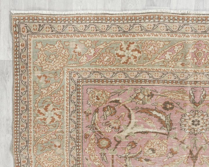 Multicolor Turkish Oushak Rug 6'5" x 9'11" Hand-Knotted | No. VR21607