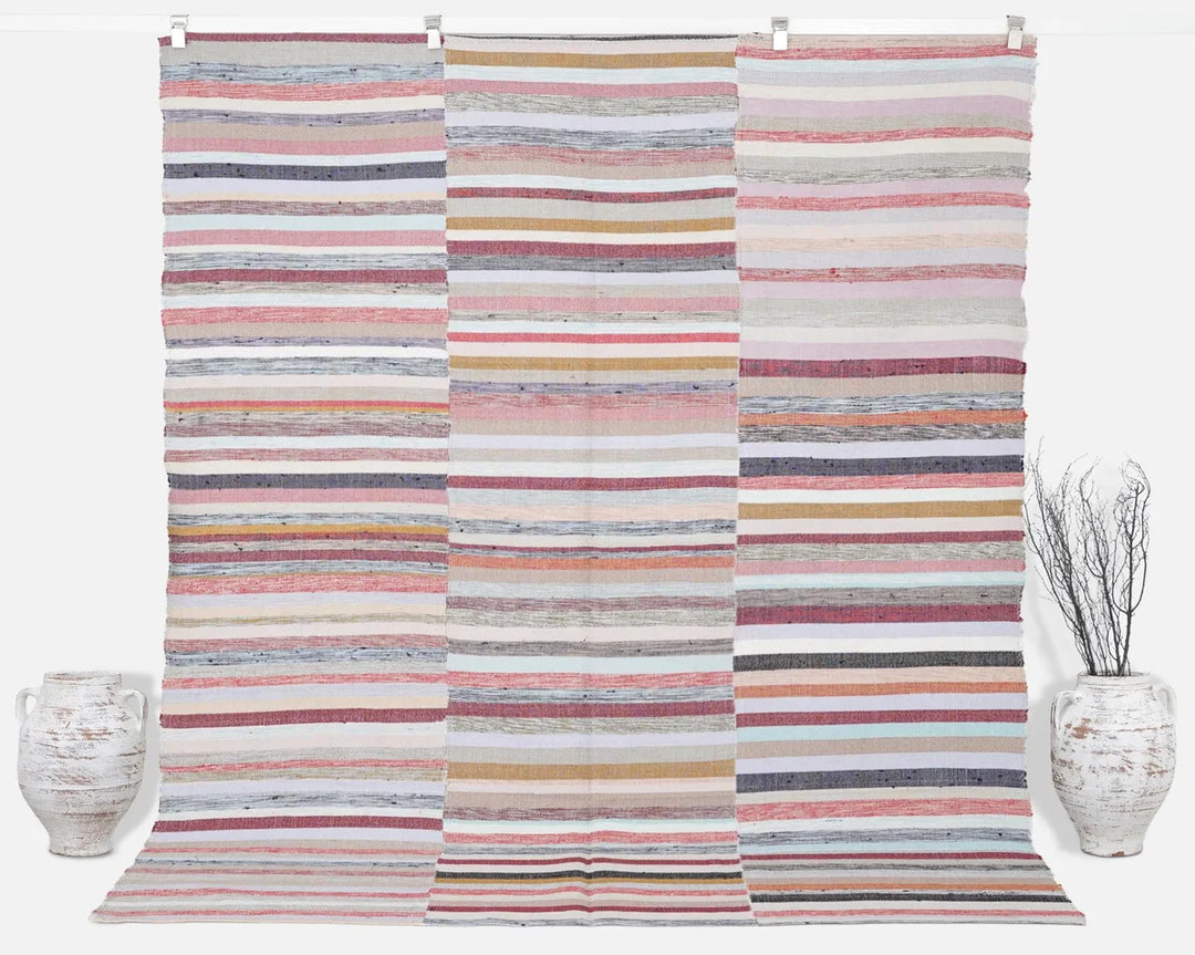 Multicolor Turkish Kilim Rug 6' 11" x 8' 2" Flat-Weave | No. VR21613