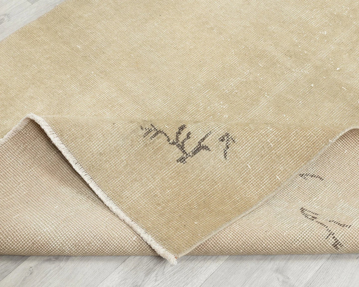 Beige Turkish Oushak Rug 3'7" x 6'7" Hand-Knotted | No. VR21621