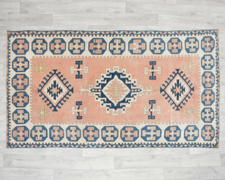Multicolor Turkish Oushak Rug 3' 8" x 7' Hand-Knotted | No. VR21736