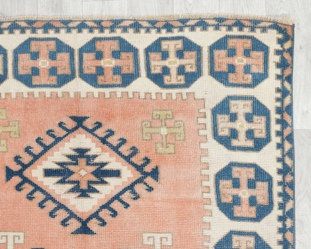 Multicolor Turkish Oushak Rug 3' 8" x 7' Hand-Knotted | No. VR21736