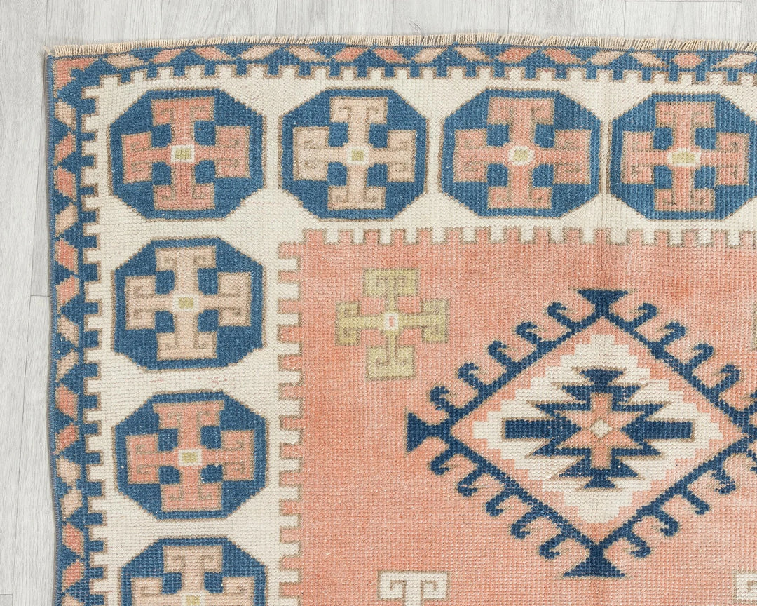 Multicolor Turkish Oushak Rug 3' 8" x 7' Hand-Knotted | No. VR21736