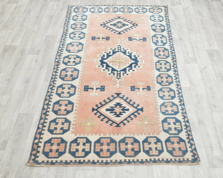 Multicolor Turkish Oushak Rug 3' 8" x 7' Hand-Knotted | No. VR21736