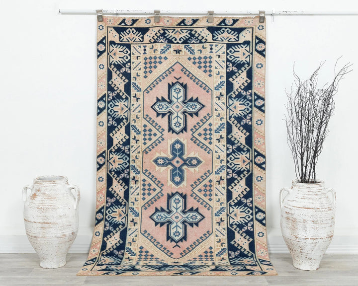Multicolor Turkish Oushak Rug 3' 7" x 6' 1" Hand-Knotted | No. VR21846
