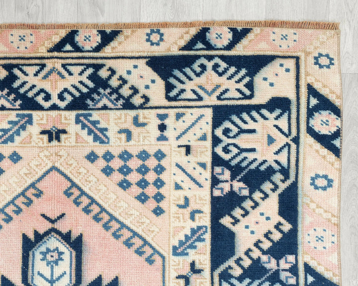 Multicolor Turkish Oushak Rug 3' 7" x 6' 1" Hand-Knotted | No. VR21846