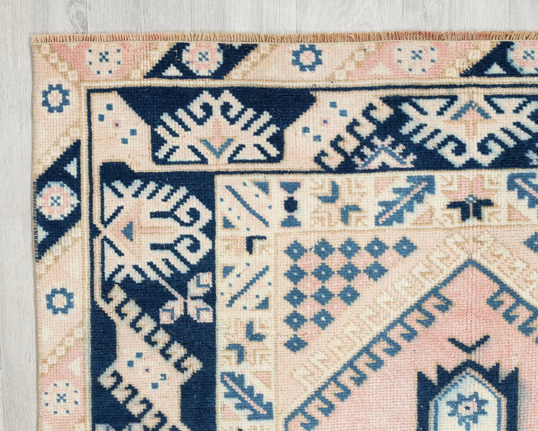 Multicolor Turkish Oushak Rug 3' 7" x 6' 1" Hand-Knotted | No. VR21846