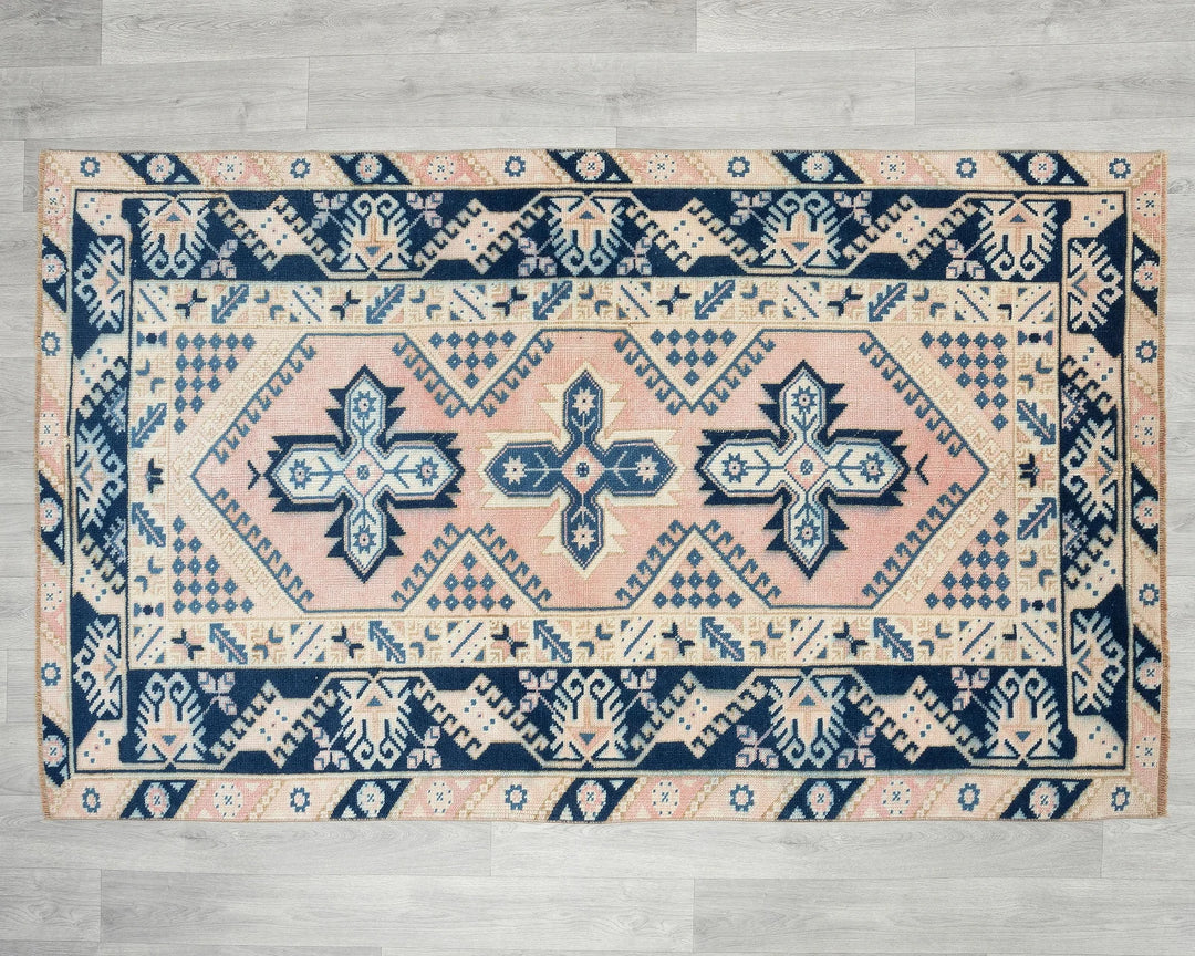 Multicolor Turkish Oushak Rug 3' 7" x 6' 1" Hand-Knotted | No. VR21846