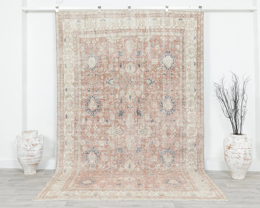 Multicolor Turkish Oushak Rug 6'2" x 9'10" Hand-Knotted | No. VR21862