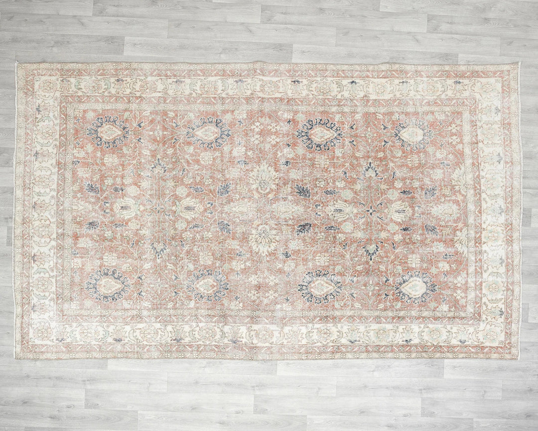Multicolor Turkish Oushak Rug 6'2" x 9'10" Hand-Knotted | No. VR21862