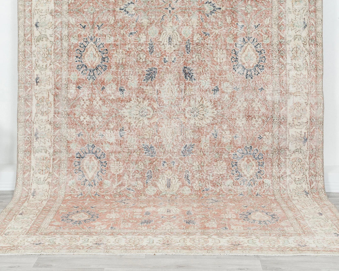 Multicolor Turkish Oushak Rug 6'2" x 9'10" Hand-Knotted | No. VR21862