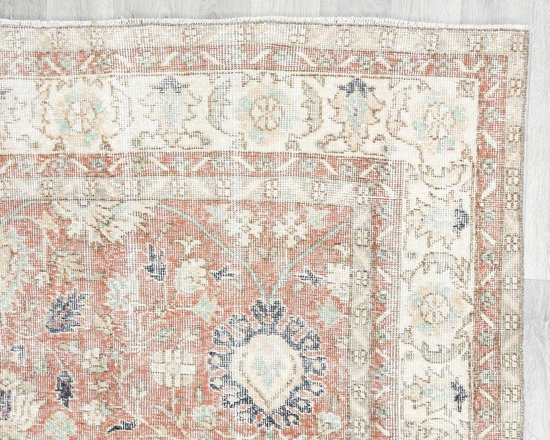 Multicolor Turkish Oushak Rug 6'2" x 9'10" Hand-Knotted | No. VR21862