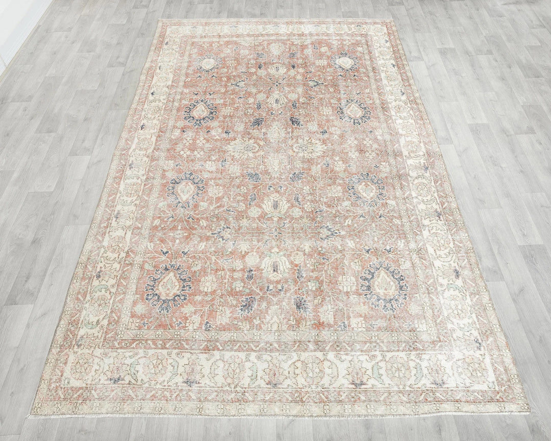 Multicolor Turkish Oushak Rug 6'2" x 9'10" Hand-Knotted | No. VR21862