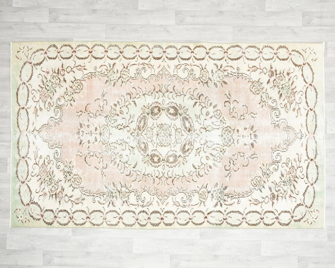Multicolor Turkish Oushak Rug 8' x 5' 1" Hand-Knotted | No. VR21907
