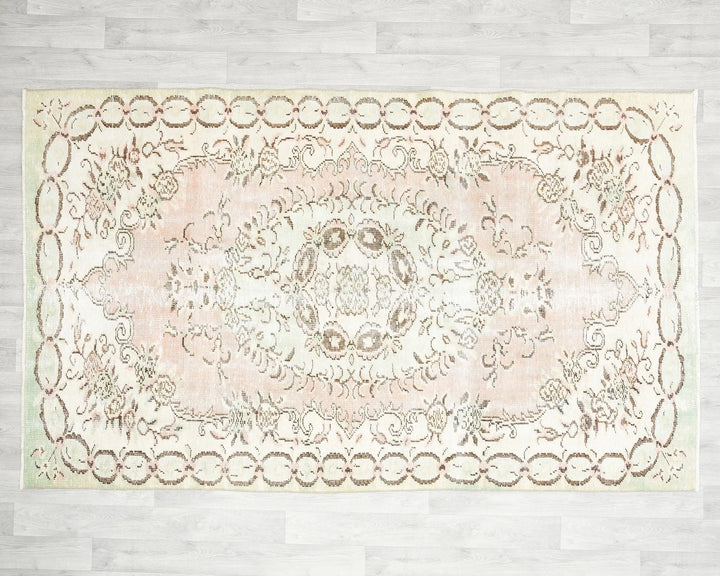 Multicolor Turkish Oushak Rug 8' x 5' 1" Hand-Knotted | No. VR21907