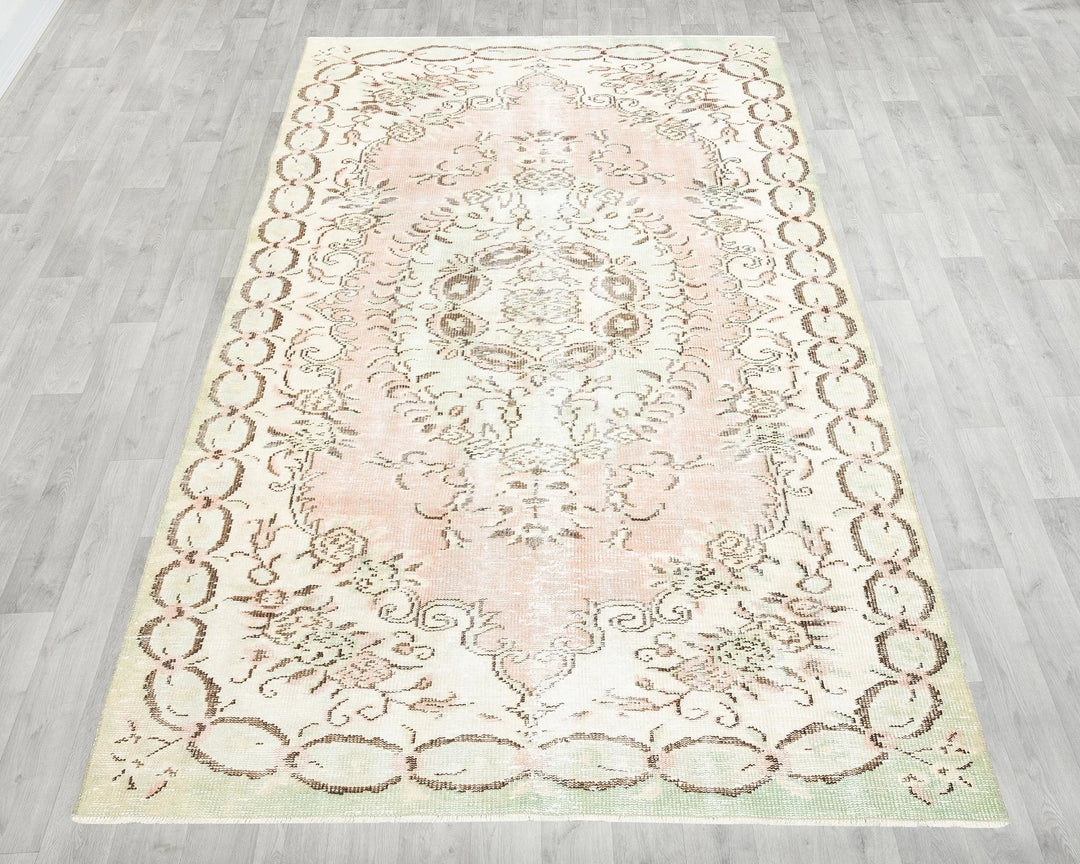 Multicolor Turkish Oushak Rug 8' x 5' 1" Hand-Knotted | No. VR21907