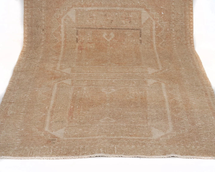 Beige Turkish Oushak Rug 3'5" x 10'11" Hand-Knotted | No. VR21921