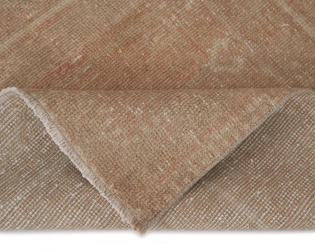 Beige Turkish Oushak Rug 3'5" x 10'11" Hand-Knotted | No. VR21921