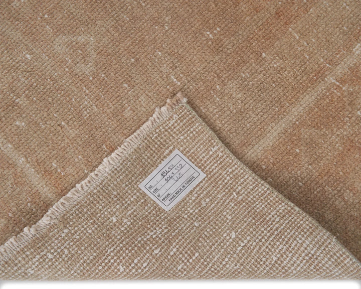 Beige Turkish Oushak Rug 3'5" x 10'11" Hand-Knotted | No. VR21921