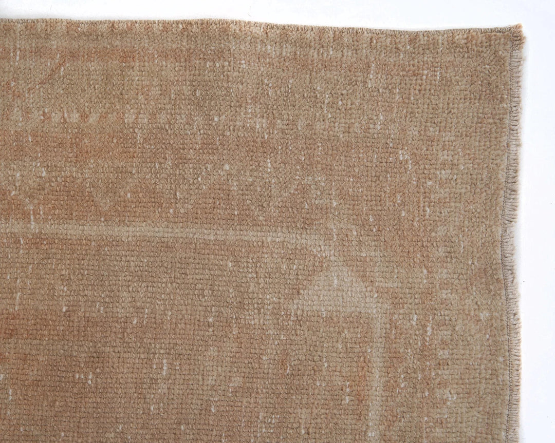 Beige Turkish Oushak Rug 3'5" x 10'11" Hand-Knotted | No. VR21921