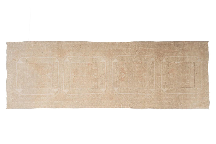 Beige Turkish Oushak Rug 3'5" x 10'11" Hand-Knotted | No. VR21921