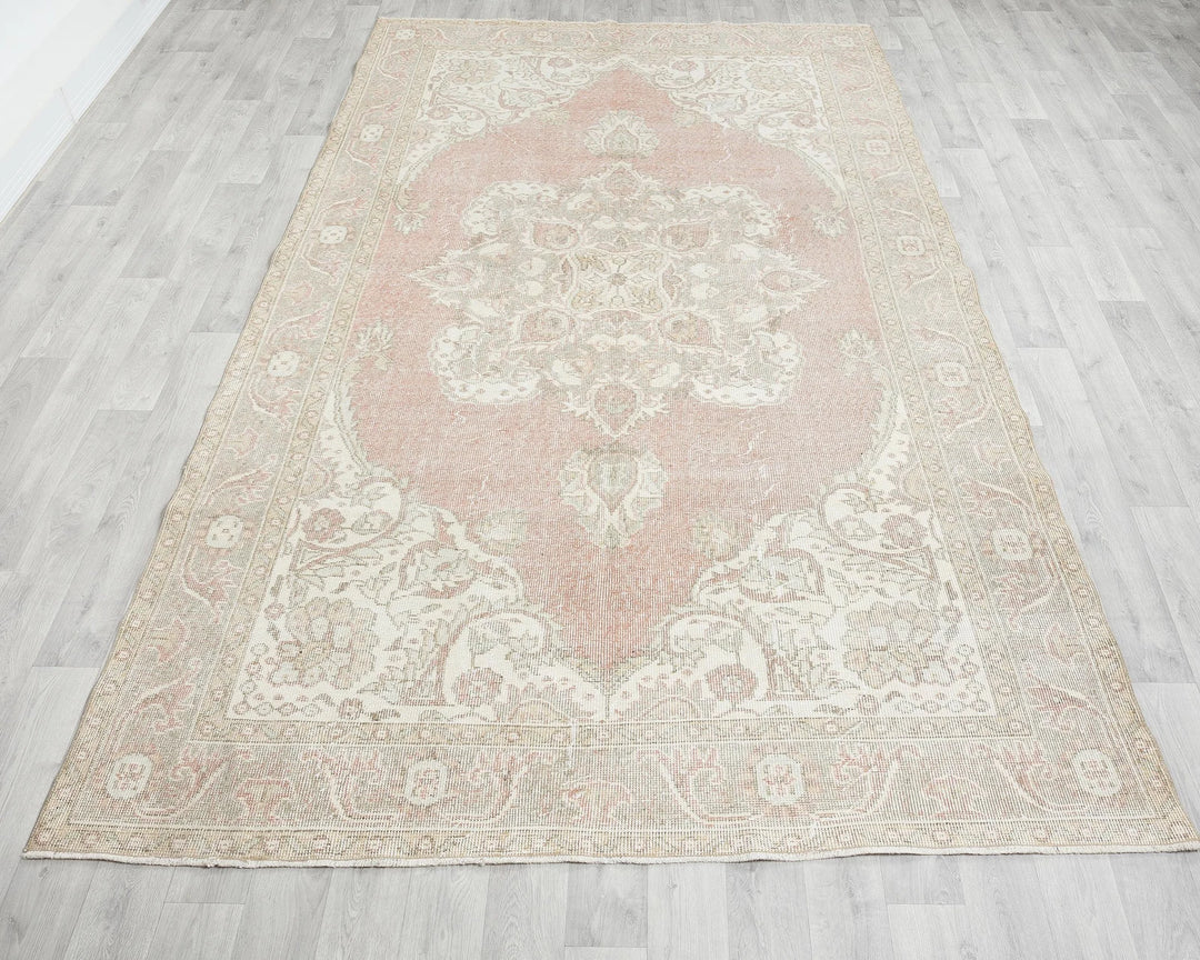 Multicolor Turkish Oushak Rug 6'1" x 10'7" Hand-Knotted reverse