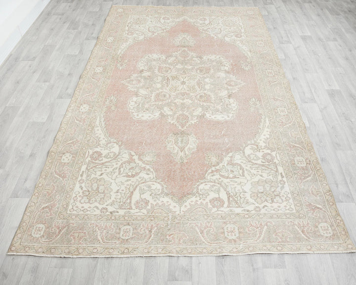 Multicolor Turkish Oushak Rug 6'1" x 10'7" Hand-Knotted reverse