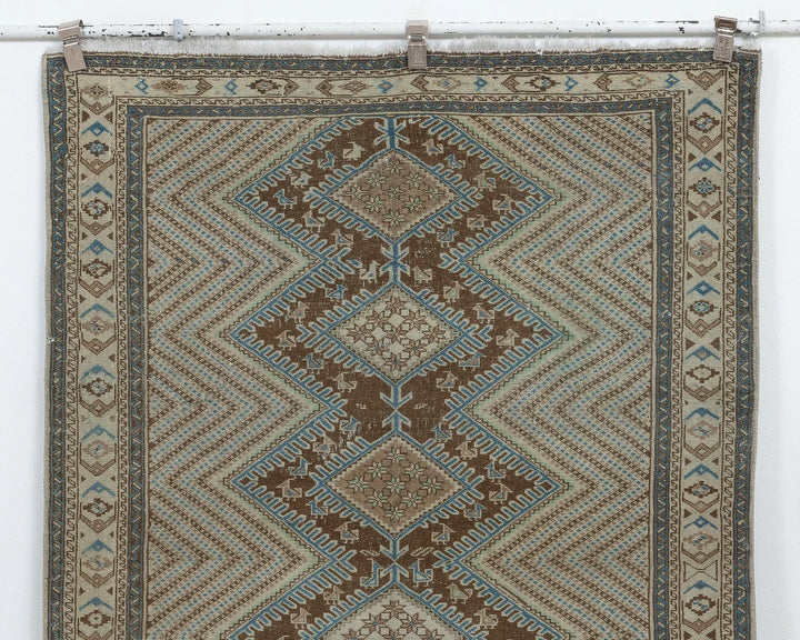 Beige Turkish Oushak Rug 4' 1" x 5' 3" Hand-Knotted view