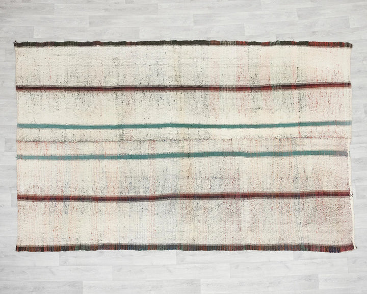 Multicolor Turkish Kilim Rug 6' 6" x 9' 9" Flat-Weave | No. VR22033