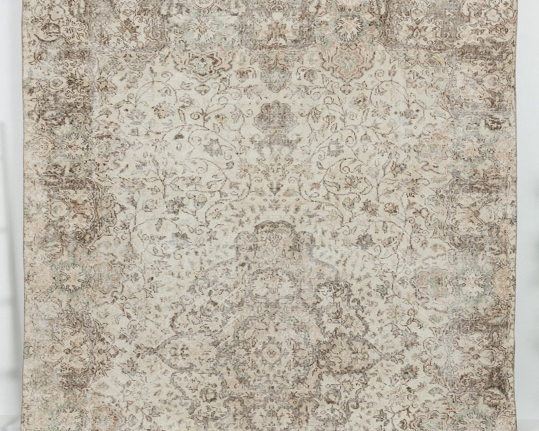 Beige Turkish Oushak Rug 7' x 10' 8" Hand-Knotted view