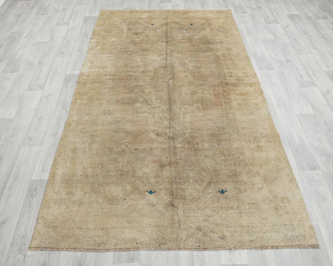 Brown Turkish Oushak Rug 4'5" x 8'5" Hand-Knotted | No. VR22384
