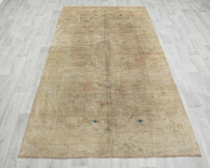 Brown Turkish Oushak Rug 4'5" x 8'5" Hand-Knotted | No. VR22384