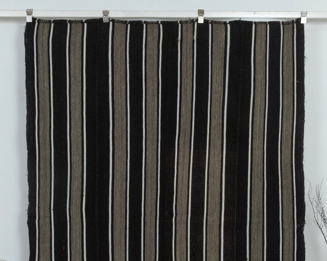Brown Turkish Kilim Rug 6' x 8' Flat-Weave view