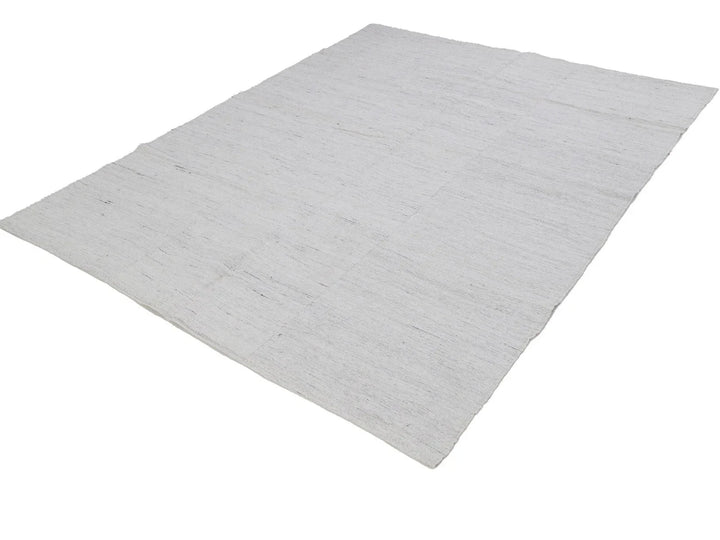 White Turkish Kilim Rug 6' 2" x 7' 10" Flat-Weave | No. VR22503