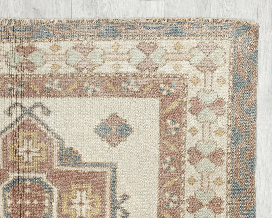 Multicolor Turkish Oushak Rug 4' 1" x 5' 7" Hand-Knotted | No. VR22665