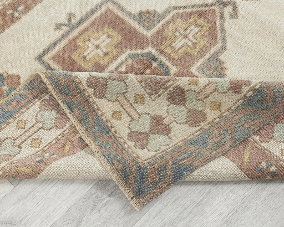 Multicolor Turkish Oushak Rug 4' 1" x 5' 7" Hand-Knotted | No. VR22665