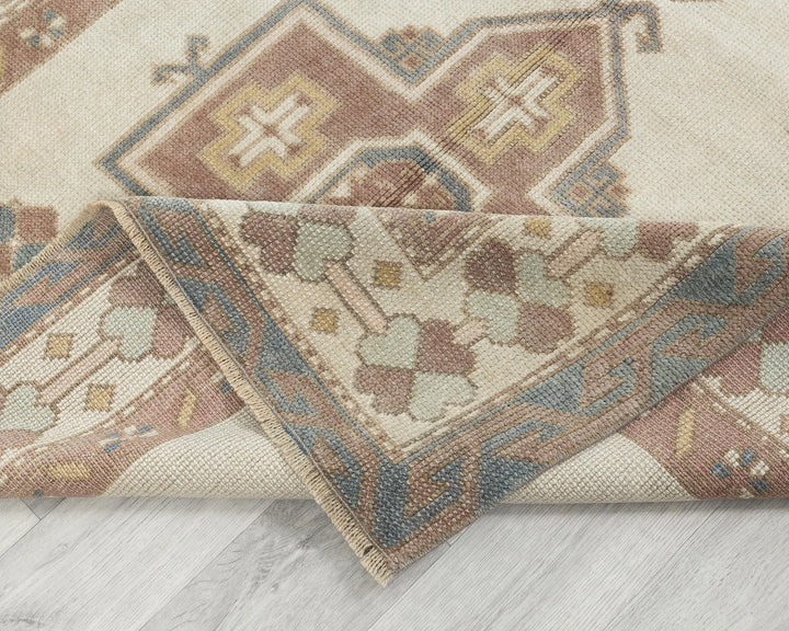 Multicolor Turkish Oushak Rug 4' 1" x 5' 7" Hand-Knotted | No. VR22665
