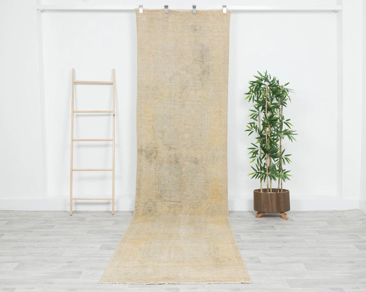 Multicolor Turkish Oushak Rug 3' 1" x 11' 6" Hand-Knotted