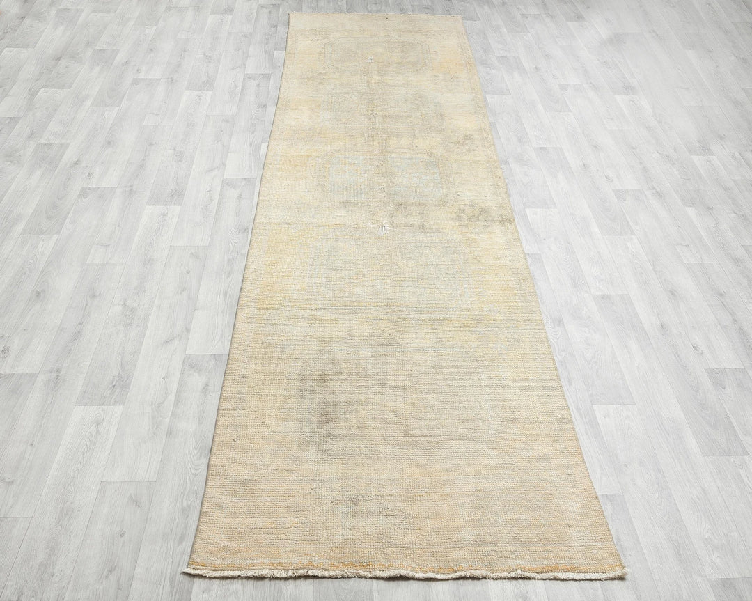 Multicolor Turkish Oushak Rug 3' 1" x 11' 6" Hand-Knotted view 9