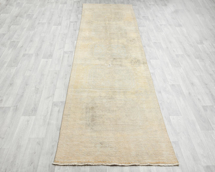 Multicolor Turkish Oushak Rug 3' 1" x 11' 6" Hand-Knotted view 9