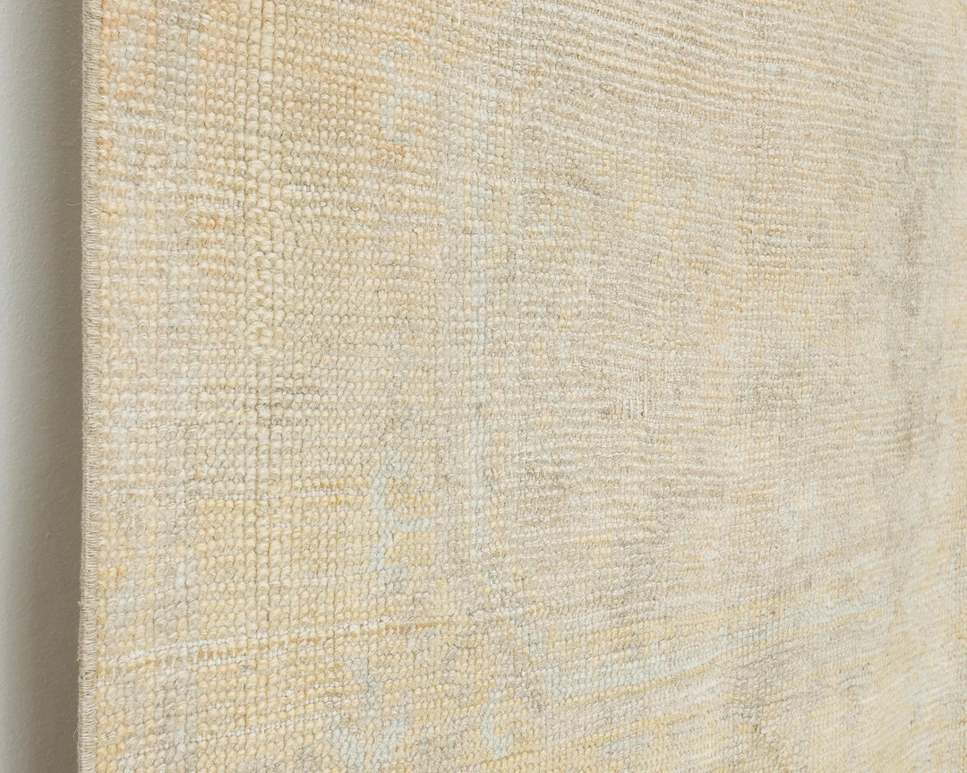 Multicolor Turkish Oushak Rug 3' 1" x 11' 6" Hand-Knotted close-up