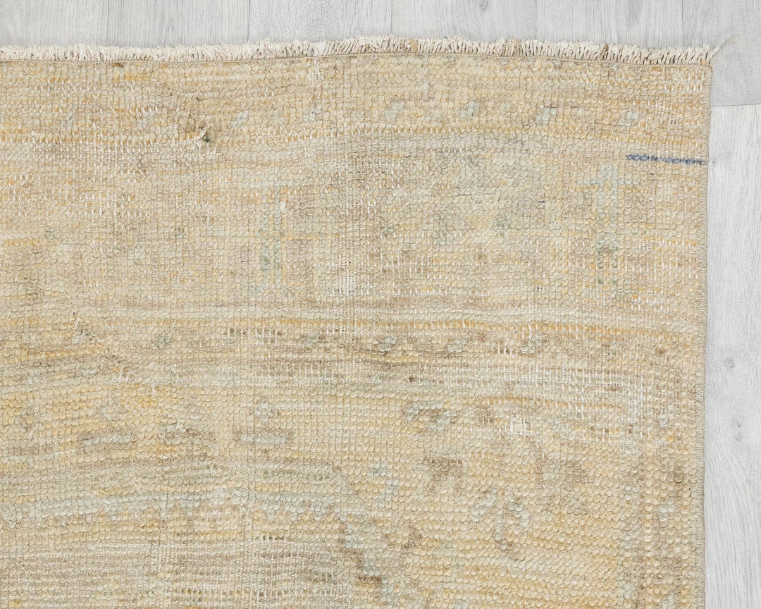 Multicolor Turkish Oushak Rug 3' 1" x 11' 6" Hand-Knotted pattern