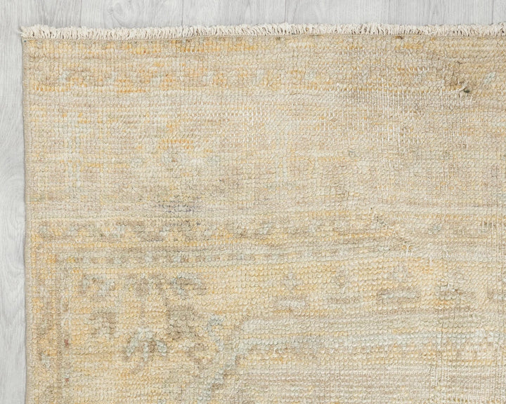 Multicolor Turkish Oushak Rug 3' 1" x 11' 6" Hand-Knotted border