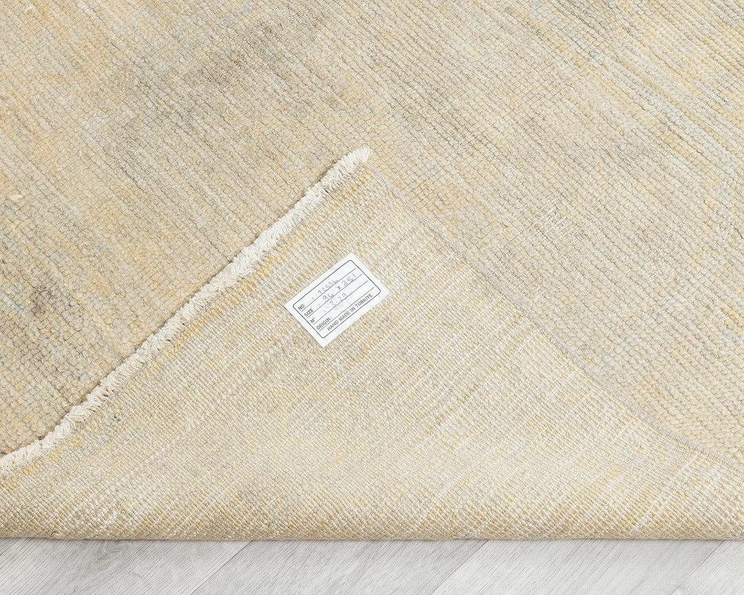 Multicolor Turkish Oushak Rug 3' 1" x 11' 6" Hand-Knotted texture