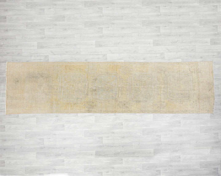 Multicolor Turkish Oushak Rug 3' 1" x 11' 6" Hand-Knotted reverse