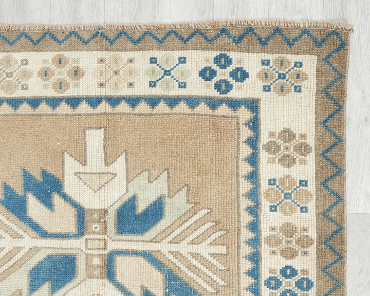 Multicolor Turkish Oushak Rug 3' 7" x 4' 10" Hand-Knotted | No. VR22703