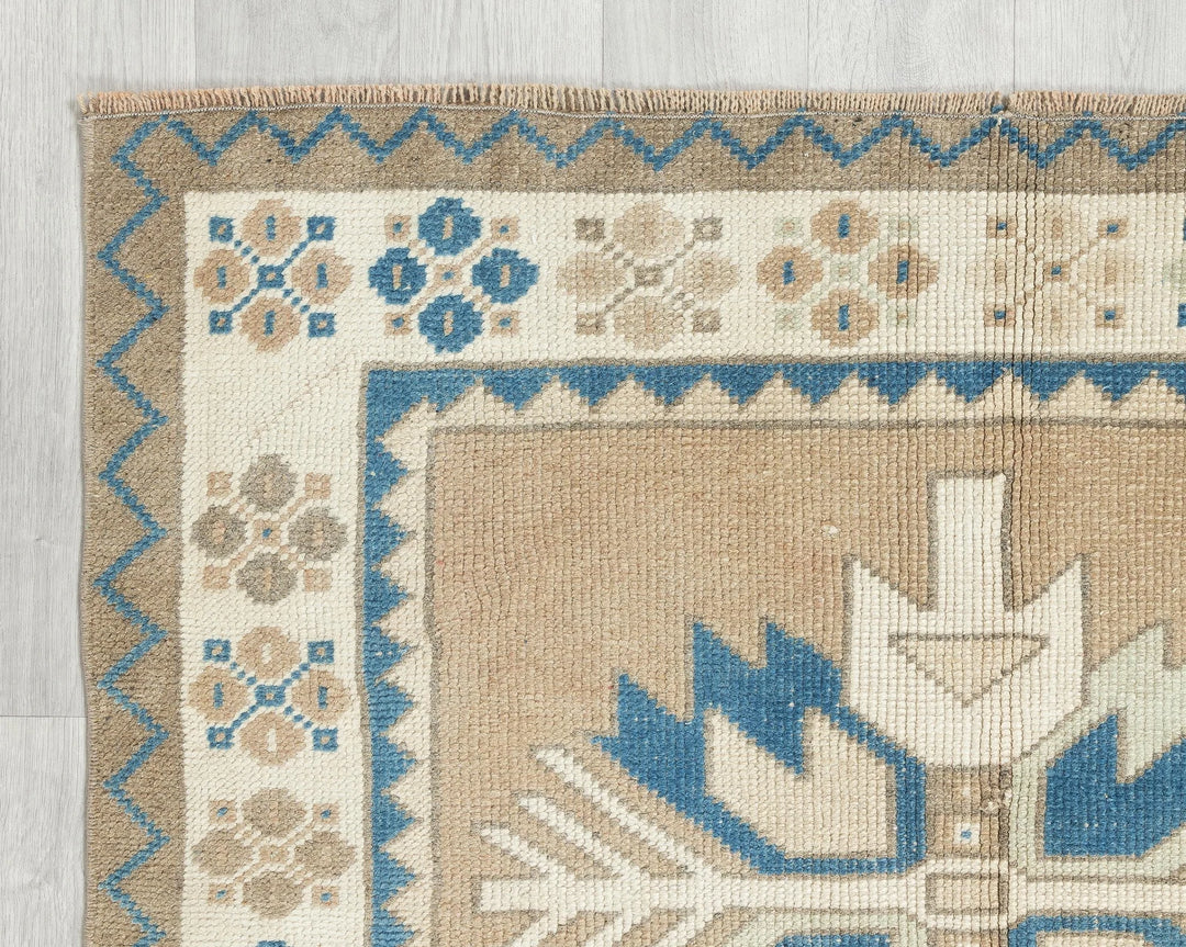 Multicolor Turkish Oushak Rug 3' 7" x 4' 10" Hand-Knotted | No. VR22703
